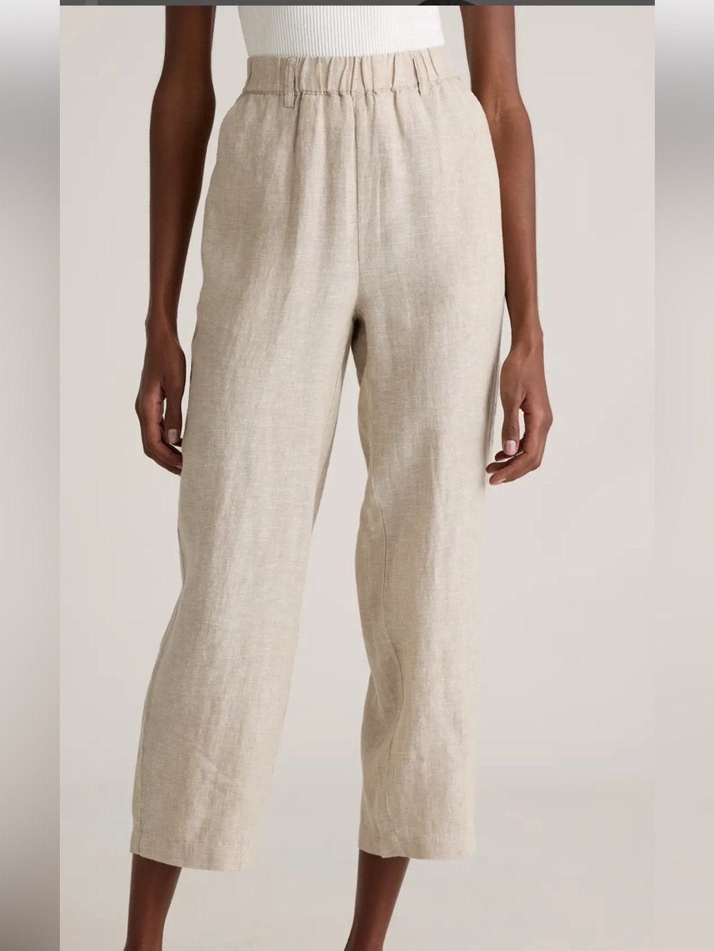 Quince 100% European Linen Pants w/ Pockets Relaxed Fit size M Driftwood